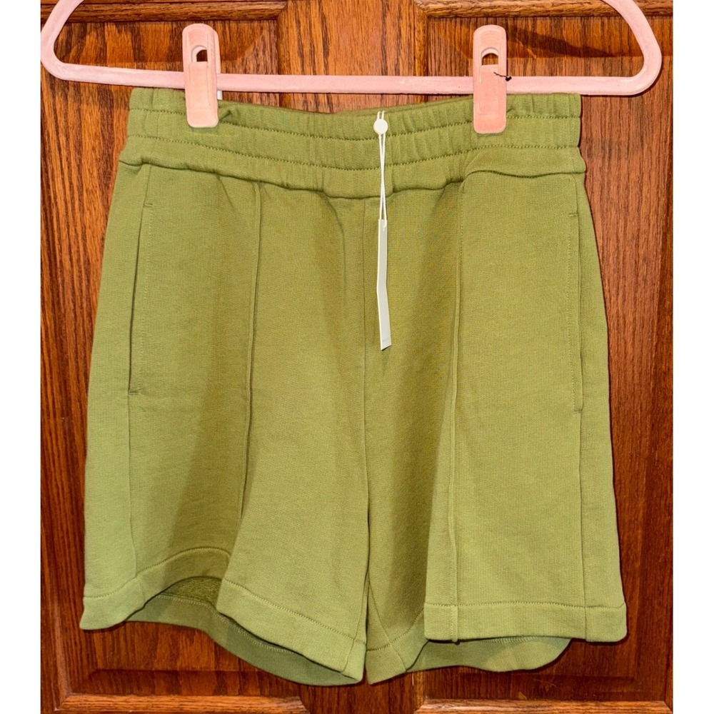 Rebecca Taylor new M Green Drawstring Lounge Shorts Casual Athleisure Pull On